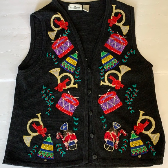 Vintage Christmas Vest Bells Ring upon Movement - Picture 1 of 9